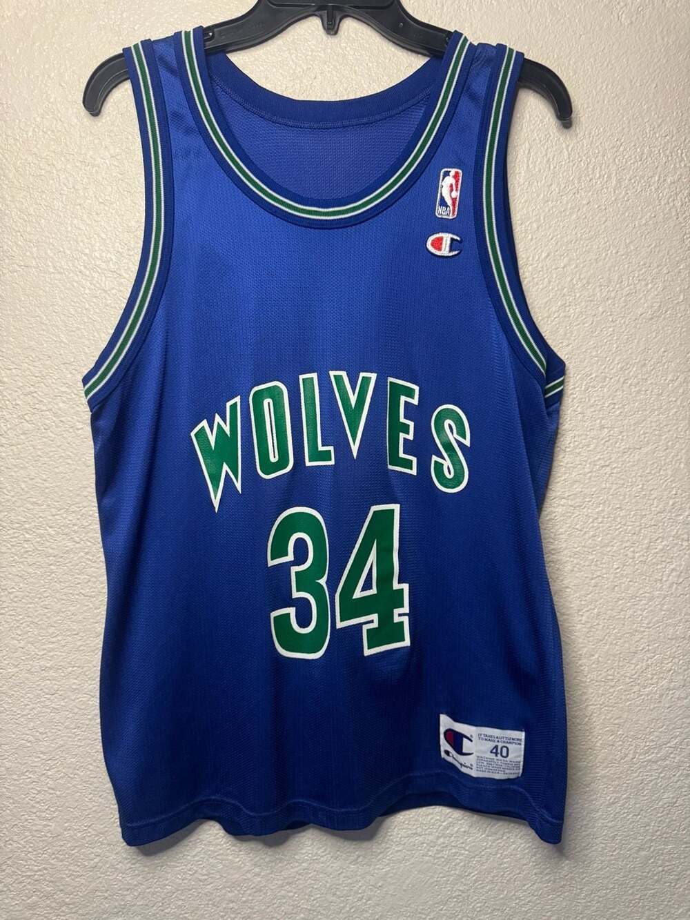 Vintage 90s Champion Isaiah Rider Minnesota Timberwolves #34 Jersey